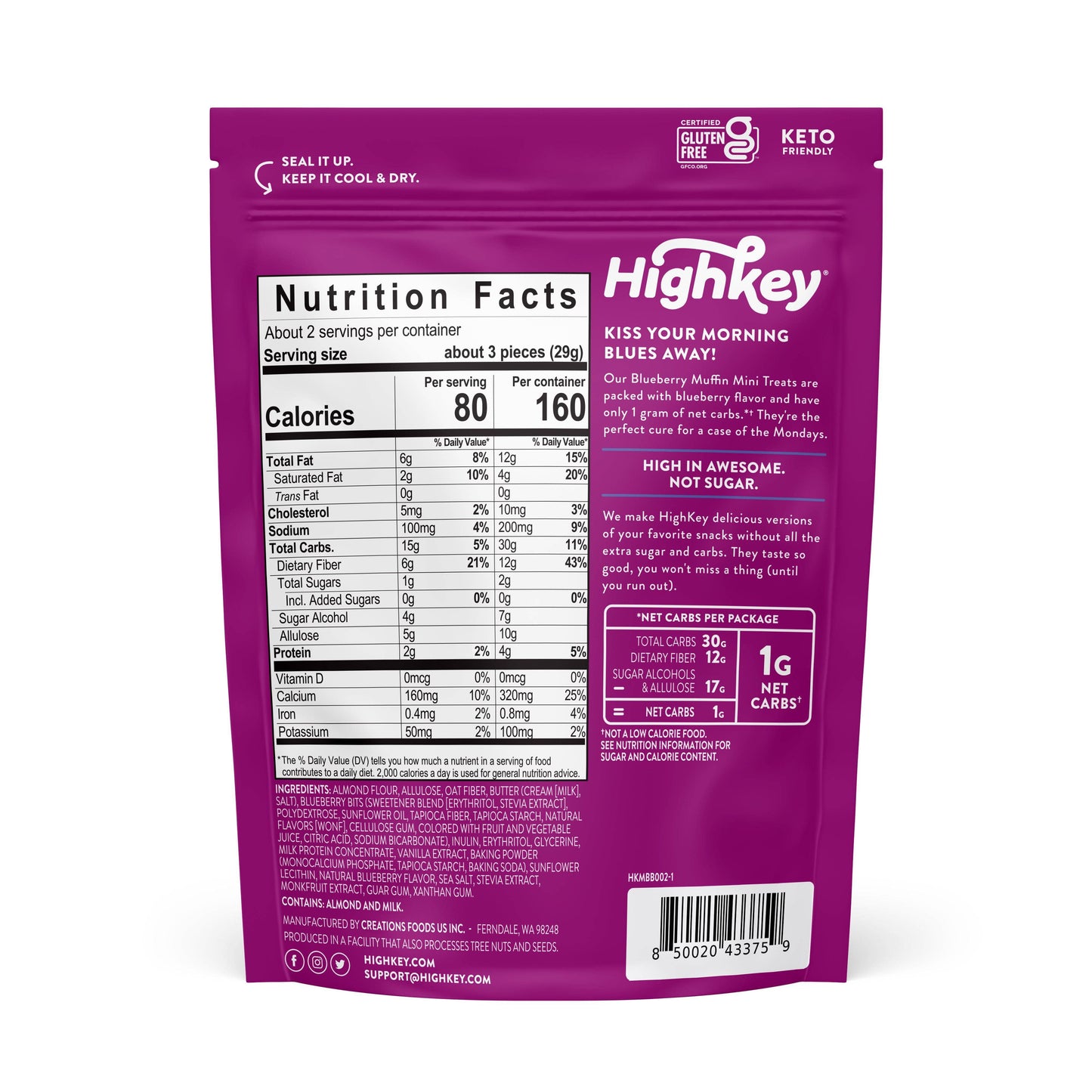 Soft Baked Mini Treats: Blueberry Muffin (6 Pack - 2 oz bags)