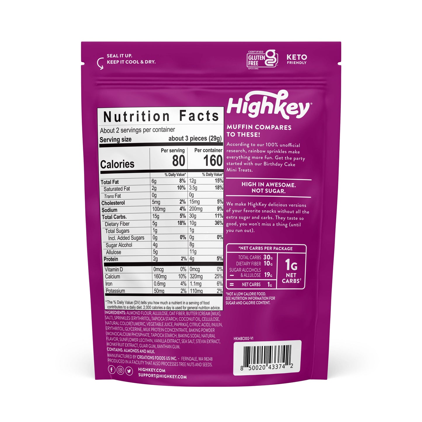 Soft Baked Mini Treats: Birthday Cake (6 Pack - 2 oz bags)