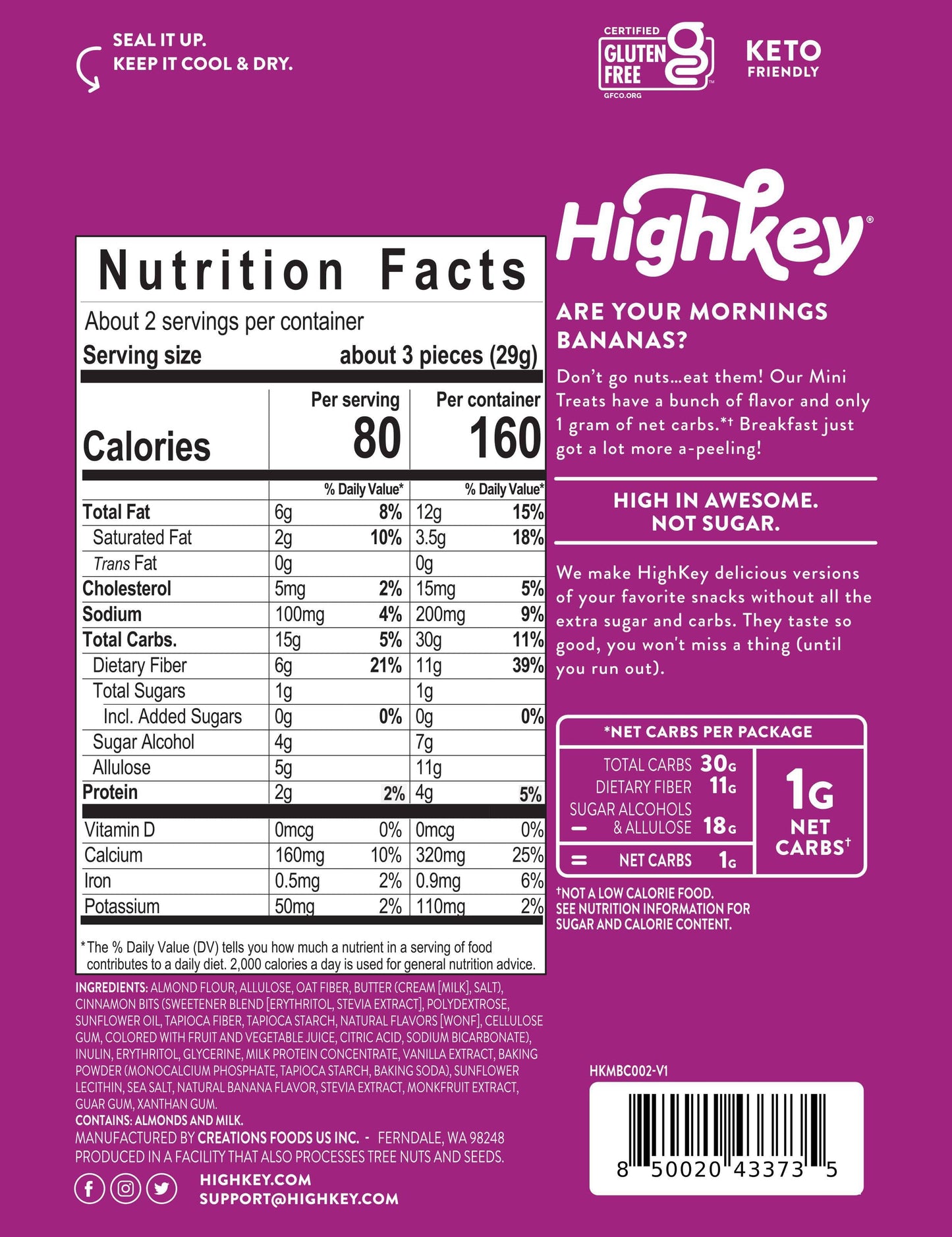 Soft Baked Mini Treats: Banana (6 Pack - 2 oz bags)