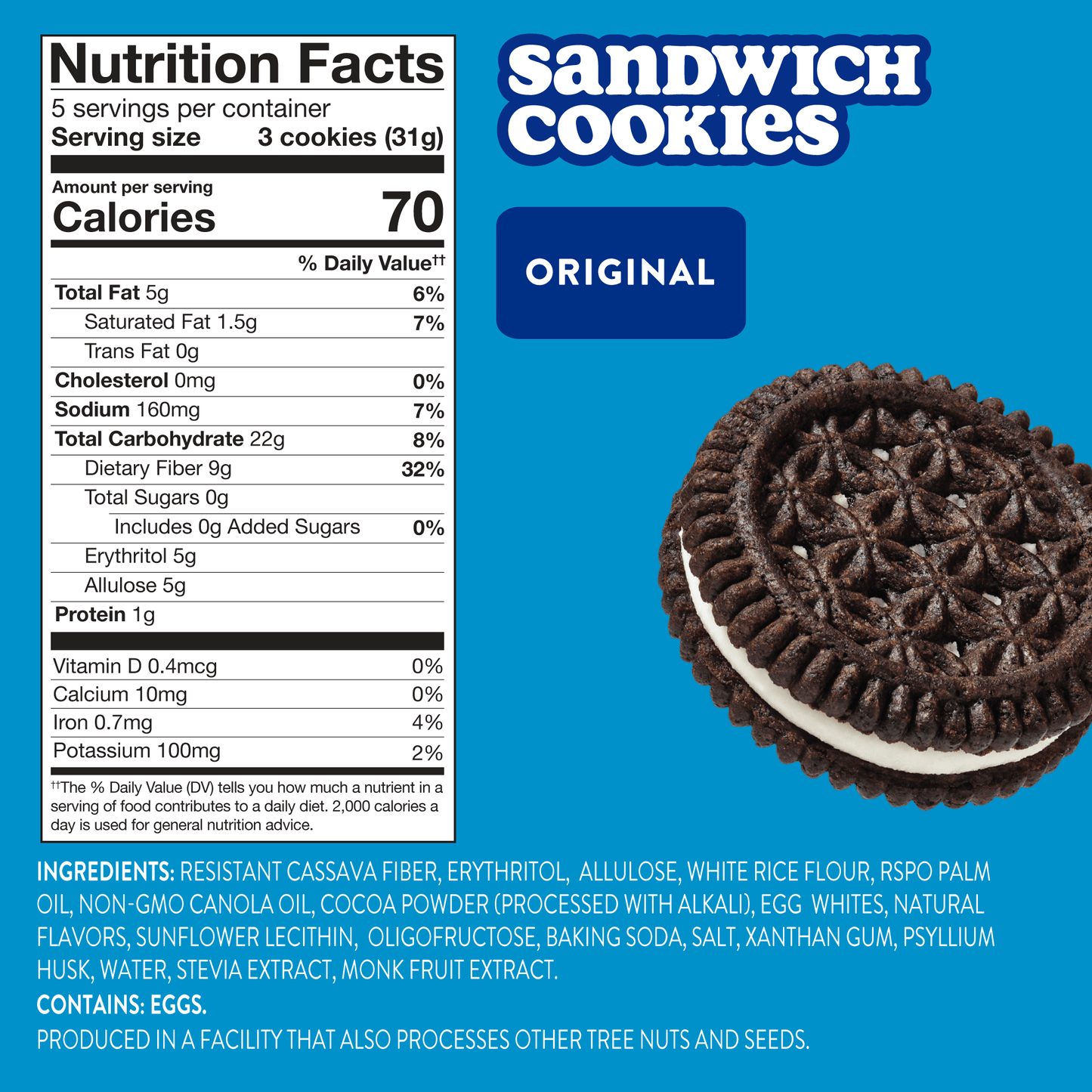 Sugar Free Sandwich Cookies (3 Packs of 10 Cookies)