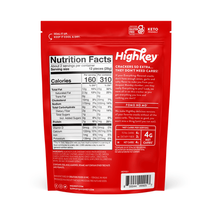 Almond Flour Crackers: Everything (6 Pack - 2 oz bags)