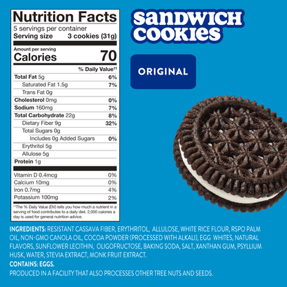 Sugar Free Sandwich Cookies (3 Packs of 10 Cookies)